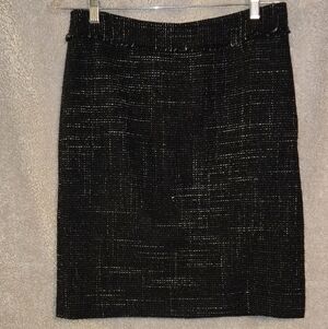 Ann Taylor Black Textured Pencil Skirt